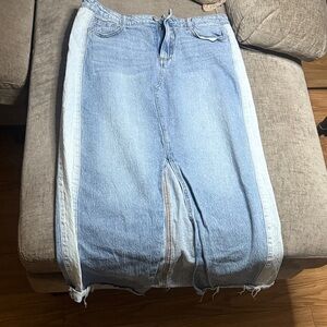 Women's Light Blue Denim Midi Skirt